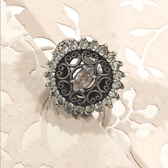 🔴 Handmade vintage oxidized filigree Silver Ring 7 - Picture 4 of 5